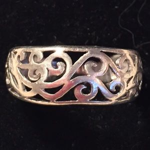 925 SterlingSilver Scrolled Ring sz 7.0